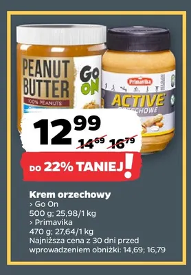 Krem orzechowy Go On promocja w Netto
