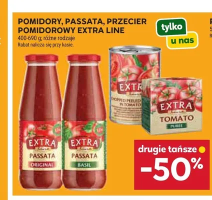 Pomidory passata przecier pomidorowy Extra Line promocja w Stokrotka