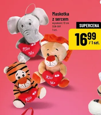 Maskotka z sercem 12 cm SUN-DAY promocja
