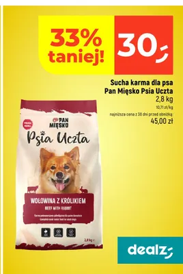 Sucha karma dla psa Pan Mięsko Psia Uczta wołowina z królikiem promocja w Dealz