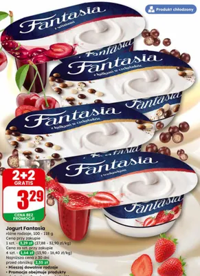 Jogurt z kulkami w czekoladzie promocja w Dino