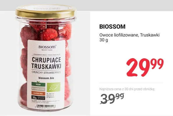 Owoce liofilizowane, Truskawki promocja w Rossmann