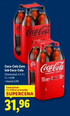Napój gazowany Coca-Cola Zero 4x2 l promocja w Lidl