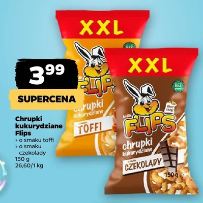 Chrupki kukurydziane Flips o smaku czekolady XXL promocja w Netto