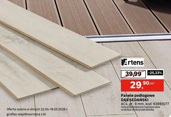 Panele podłogowe dąb sędański Artens promocja w Leroy Merlin