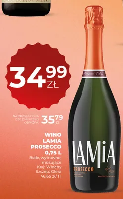 Wino musujące Lamia Prosecco promocja w Duży Ben