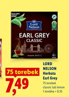 Herbata Earl Grey Lord Nelson classic promocja w Lidl