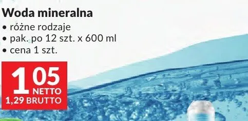Woda mineralna różne rodzaje promocja w Makro