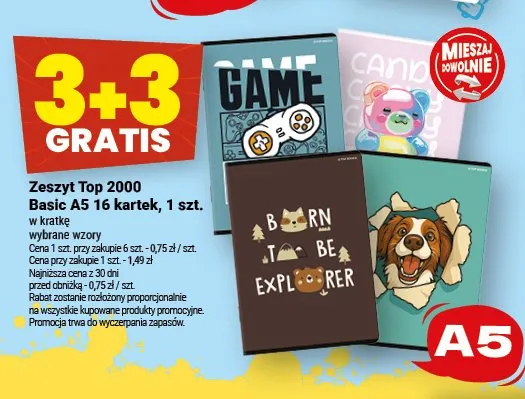 Zeszyt Top 2000 Basic A5 16 kartek promocja w Twój Market