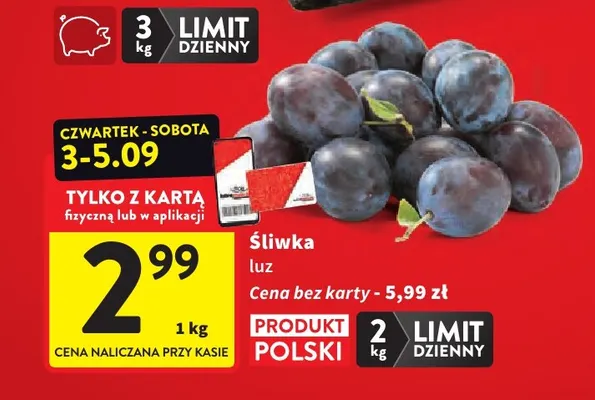 Śliwki polskie promocja w Intermarche