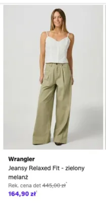Jeansy Wrangler Relaxed Fit - zielony melanż promocja w Lounge by Zalando