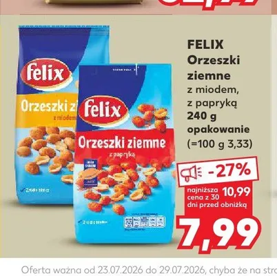 Orzeszki ziemne Felix z papryką promocja w Kaufland