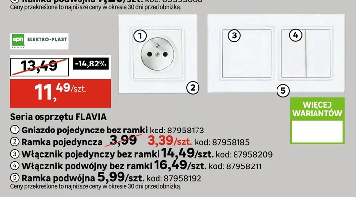 Ramka podwójna Flavia Elektro-Plast promocja w Leroy Merlin