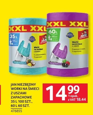 Worki na śmieci z uszami zapachowe Jan Niezbędny 35 l promocja w Selgros
