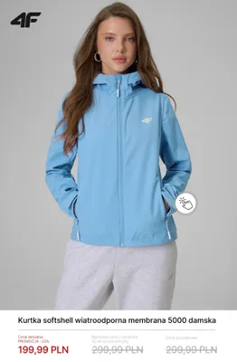 Kurtka softshell wiatroodporna membrana 5000 damska 4F promocja w 4F