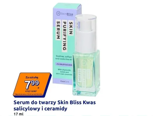Serum do twarzy Skin Bliss Kwas salicylowy i ceramidy promocja w Action