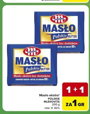 Masło ekstra Polskie Mlekovita promocja w Carrefour Express