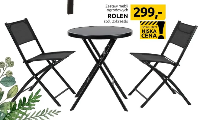 Zestaw mebli ogrodowych Rolen stół 2xkrzesło promocja w Black Red White
