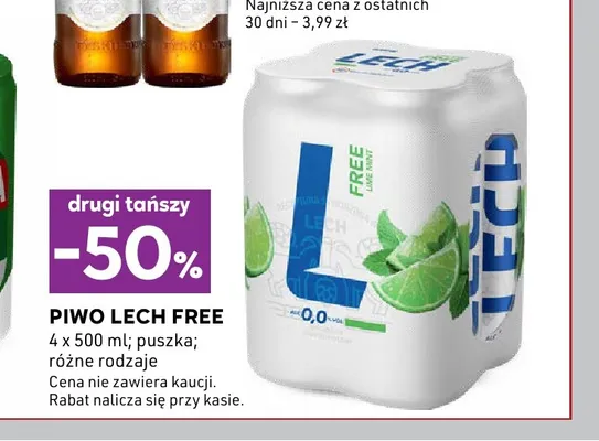 Piwo bezalkoholowe Lech Lime Mint 4-pak 500 ml promocja w Stokrotka