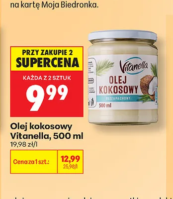 Olej kokosowy Vitanella promocja w Biedronka
