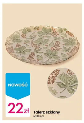 Talerz szklany śr. 33 cm promocja w Pepco