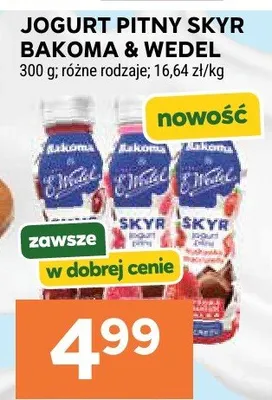 Jogurt pitny Skyr Bakoma & Wedel promocja w Stokrotka