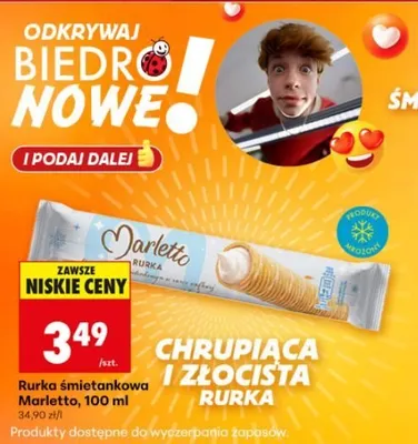 Rurka śmietankowa, 100 ml promocja w Biedronka