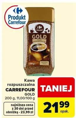 Kawa rozpuszczalna Gold promocja w Carrefour Market