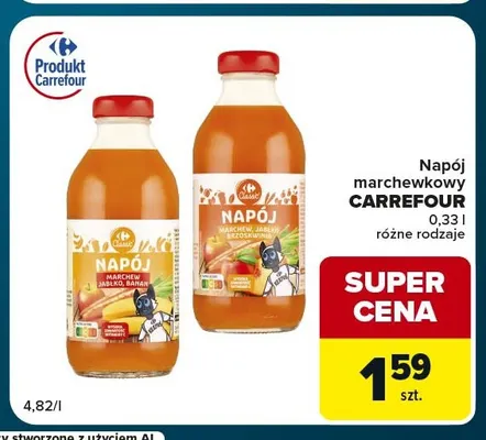 Napój marchewkowy Carrefour marchew jabłko banan promocja w Globi