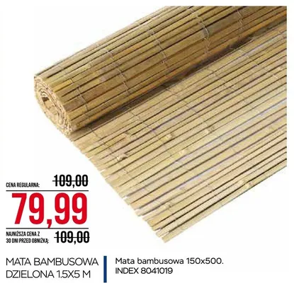 Mata bambusowa dzielona 1.5x5m promocja w Abra Meble