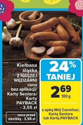 Kiełbasa śląska z naszej wędźarni promocja w Carrefour