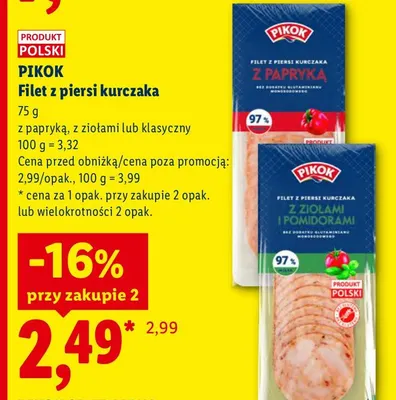 Filet z piersi kurczaka klasyczny Pikok promocja w Lidl