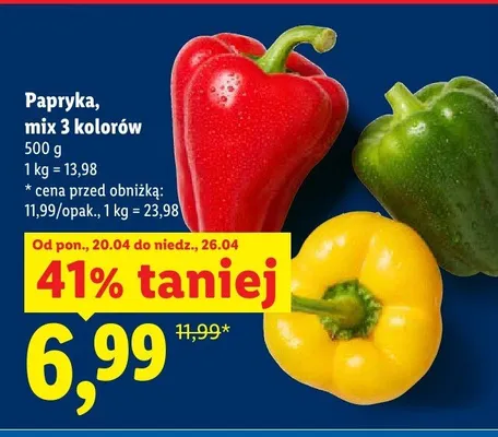 Papryka mix 3 kolorów promocja w Lidl
