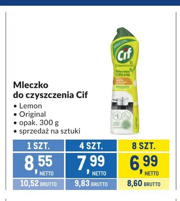 Mleczko do czyszczenia Cif Lemon promocja w Makro