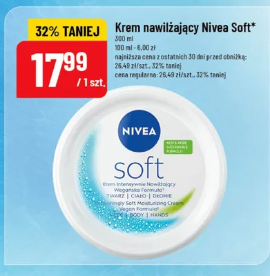 Krem intensywnie nawilżający Nivea Soft promocja w POLOmarket