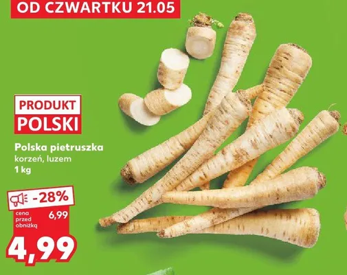 Polska pietruszka korzeń luzem polska promocja w Kaufland