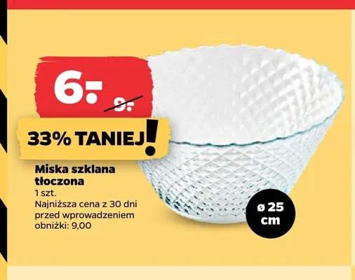 Miska szklana tłoczona promocja w Netto