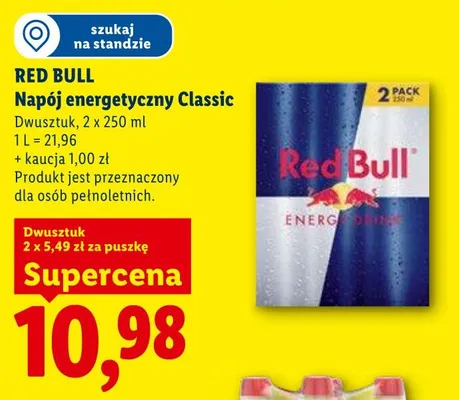 Napój energetyczny Classic RED BULL 2-pak 250ml promocja w Lidl