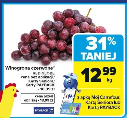 Winogrona czerwone Red Globe promocja w Carrefour