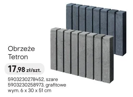 Obrzeże Tetron grafitowe promocja w Castorama