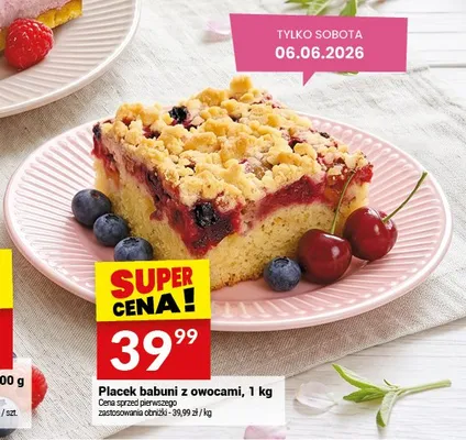 Placek babuni z owocami promocja w Twój Market