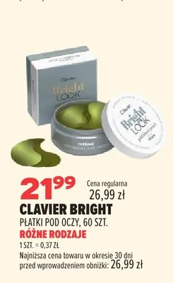 Płatki pod oczy Clavier Bright promocja w Drogerie Natura