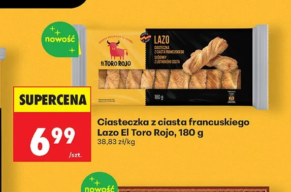 Ciasteczka z ciasta francuskiego Lazo El Toro Rojo promocja w Biedronka