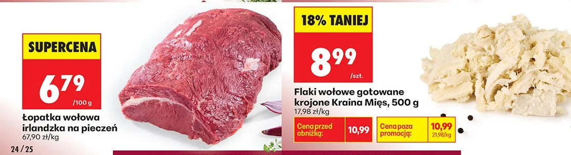 Flaki wołowe gotowane krojone Kraina Mięs promocja w Biedronka