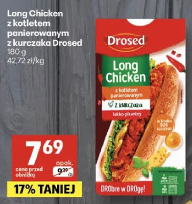 Long Chicken z kotletem panierowanym z kurczaka Drosed promocja w Delikatesy Centrum