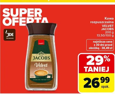 Kawa rozpuszczalna Velvet promocja w Carrefour Market