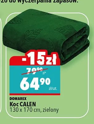 Koc Calen zielony, 130x170 cm promocja w Biedronka