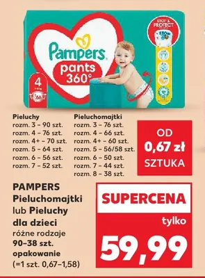 Pieluchomajtki dla dzieci Pampers promocja w Kaufland