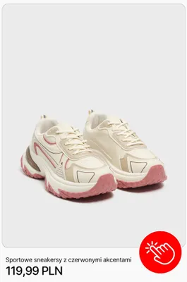 Buty sportowe sneakersy z czerwonymi akcentami Cropp promocja w Cropp