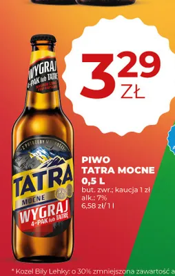 Piwo Tatra Mocne promocja w Duży Ben